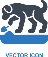 Dog digging in the ground icon