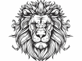 Obraz premium A lion with a fierce look on its face. The lion is the main focus of the image