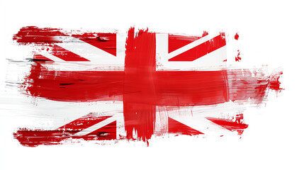 brush paint stroke of England flag theme, isolated on white background	