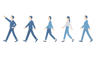 目標を持って歩くビジネスパーソン