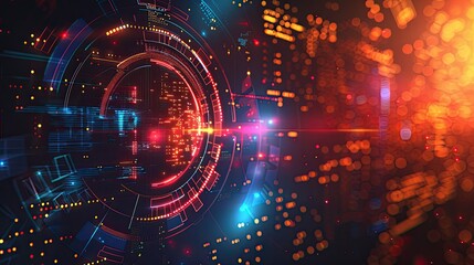 Obraz premium technology background and abstract digital tech circle