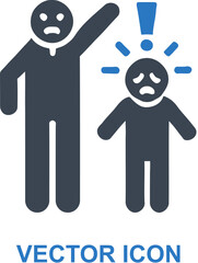 Harsh Punishment Icon in Negative Parenting