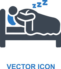 Overweight person sleeping soundly icon
