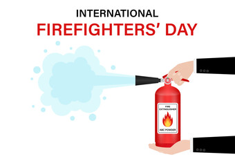 Fire Extinguisher. International Firefighters Day. Vector Illustration.