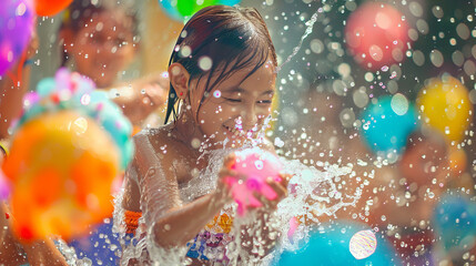 In Thailand, Songkran is a water festival where people celebrate by throwing colorful water balloons.