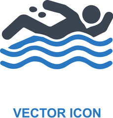 Swimmer swimming backstroke icon