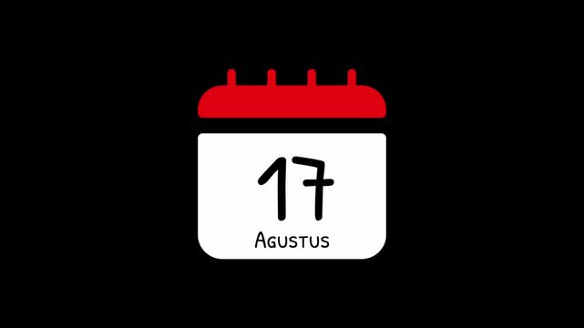 Indonesia independence day 17 agustus 1945 calendar celebration kemerdekaan animated footage