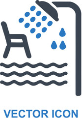 Poolside shower icon