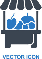 Selling fruits and vegetables icon
