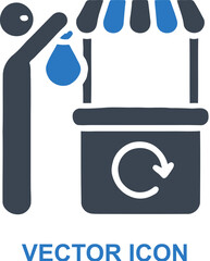 Vendor closing the stall icon