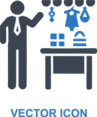 Vendor selling handmade crafts icon