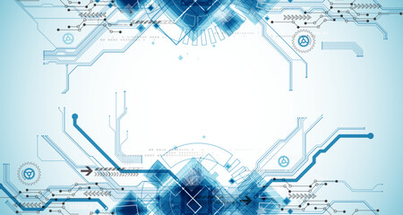 CPU concept. Circuit board. Technology background. Hand drawn vector.