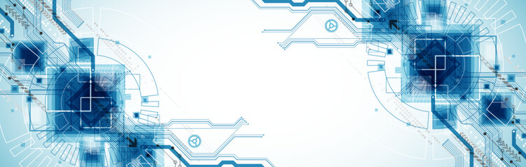 CPU concept. Circuit board. Technology background. Hand drawn vector.