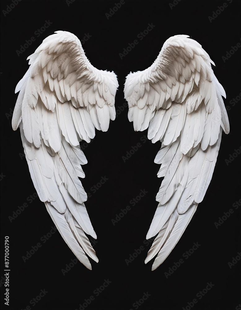 Wall mural  Angel Wings isolated on the black background