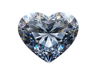 Fototapeta premium beautiful diamond in the shape of a heart on a transparent background. Generative AI