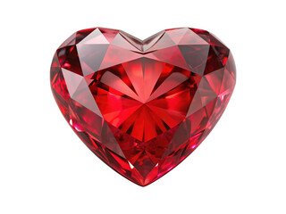 Fototapeta premium ruby ​​in the shape of a heart on a transparent background. Generative AI