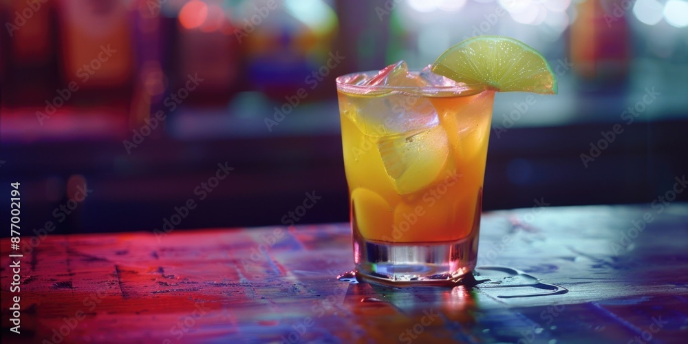 Sticker Glass of Lemonade on Table