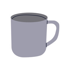 Thermo cup for take away coffee. Camping ,tourist and hiking crockery Tumblers with cap, handle and straw. Reusable cups and thermo mug. Vector thermos illustrations isolated on white background. Flat