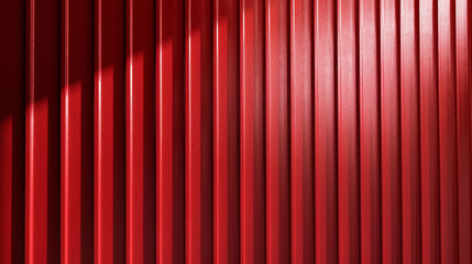 Minimalist 3D render of a corrugated sheet on a solid cherry red background