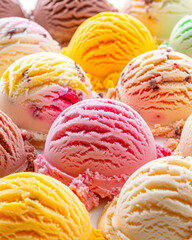 Closeup of delicious gelato or ice cream, the best of summer frozen dessert