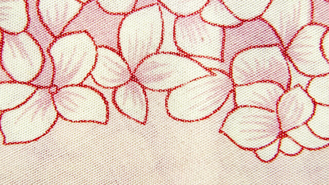 Estampados y bordados de colores en telas y tejidos