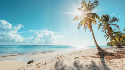 Obraz premium Paradise, exotic tropical sun, beach, sea, island for vacation travel