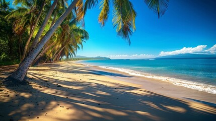 Fototapeta premium Paradise, exotic tropical sun, beach, sea, island for vacation travel