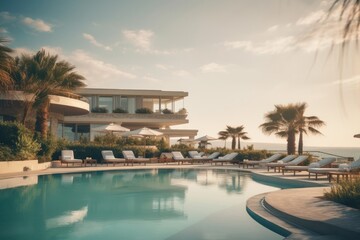 Sea view hotel pool swimming pool.
