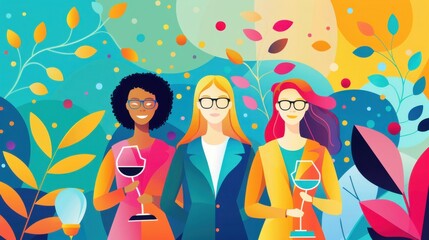 Equality programs, initiatives promoting workplace equality, flat design illustration