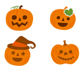 ハロウィンのかぼちゃのかわいいイラスト