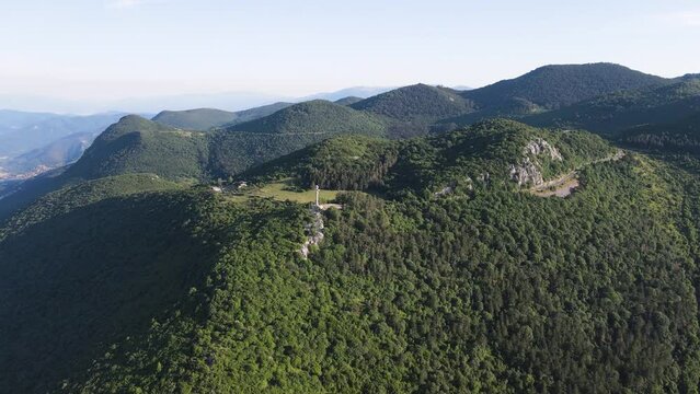 Amazing Aerial view of Balkan Mountains near Okolchitsa peak, Bulgaria