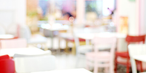 Blurred background, Blur store with bokeh abstract light background, Blurry coffee shop cafe counter backdrop, banner, wallpaper, poster for food and drink business mockup, template