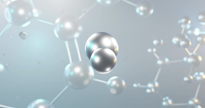 Sodium chloride rotating 3d molecule, molecular structure of table salt, seamless video
