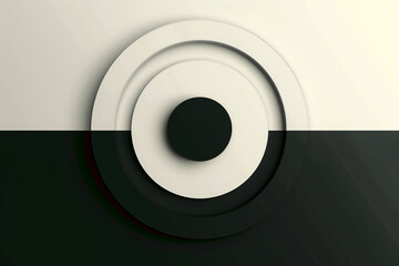 minimalist abstract design with concentric black and white circles creating a modern and elegant visual effect