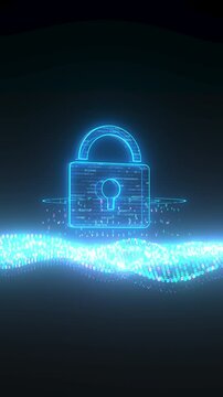 4k Vertical Video Cyber Security Concept. Prores 4444