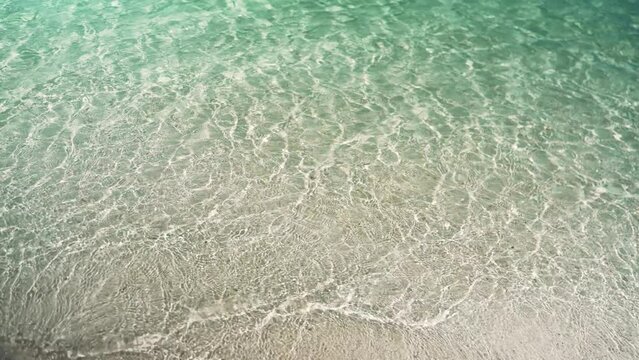 close-up of clear water on the beach