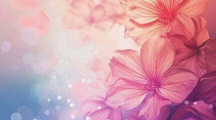 Obraz premium flowers background with bokeh and copy space