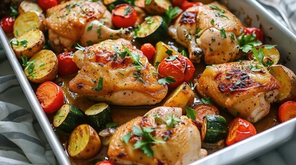 roasted chicken with vegetables