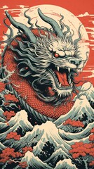 Obraz premium Chinese dragon drawing representation creativity.