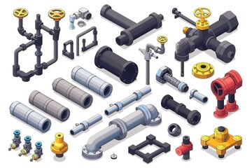 pipe isometric steel water and gas and oil pipes Industrial connection