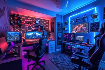 Gaming Setup with RGB Lighting