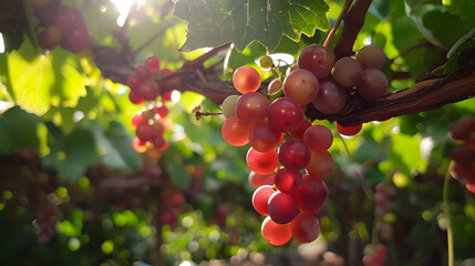 Ripe grapes hanging on the tree	