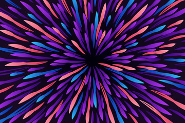 Abstract futuristic radial circular wavy colorful lines flow explosion concept, starburst dynamic multicolored lines, speed geometric background