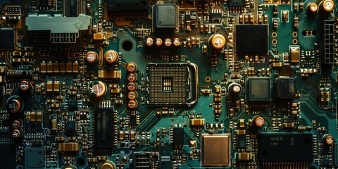 Computer Motherboard Close Up