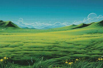 Obraz premium Empty Grass field landscape grass grassland.