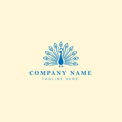 Peacock logo template vector icon illustration design. Luxury bird logo