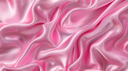 Fototapeta premium Abstract background with 3d texture of pink silk. Luxury pink cloth background 3D render