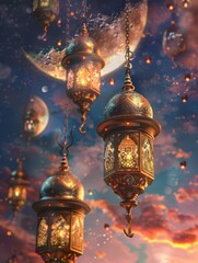 Obraz premium Hanging Lanterns Ceiling