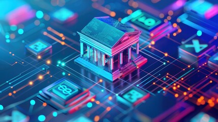 Obraz premium Financial inclusion with DeFi platforms, accessible and equitable.