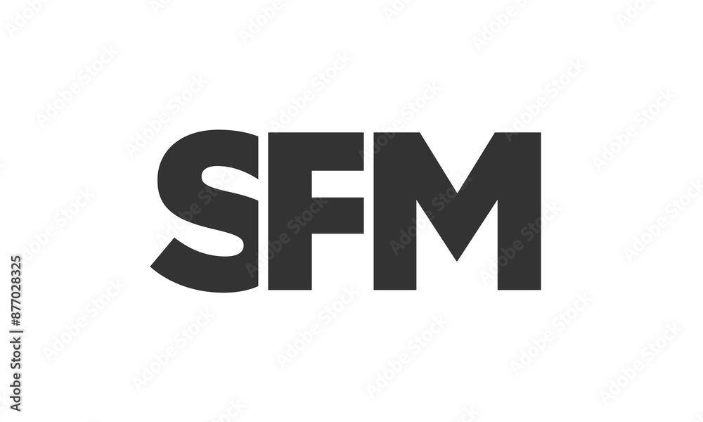 Fototapete sfm logo design template with strong and modern bold text. initial based vector logotype featuring s